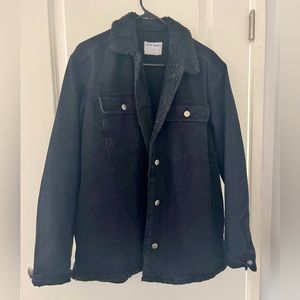 Black sherpa lined jean jacket